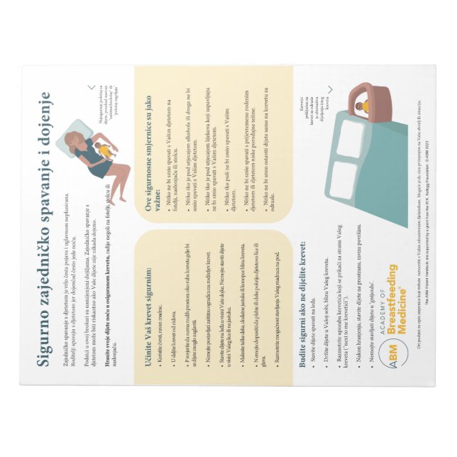 Beddelning och amning Avsnärjning (kroatisk) Anteckningsblock (Framsida)