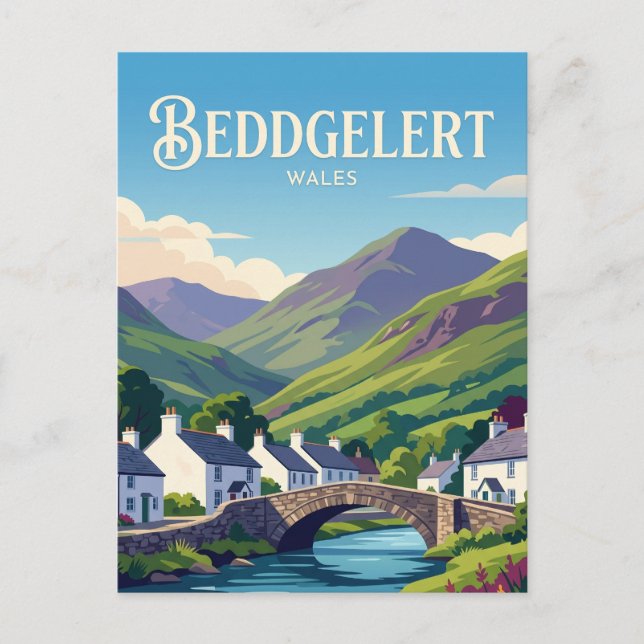 Beddgelert Wales Vykort (Framsida)