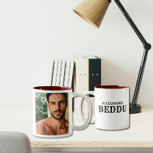 Beddu Bello Sicilian/Italienska Handsome Guy Photo Två-Tonad Mugg