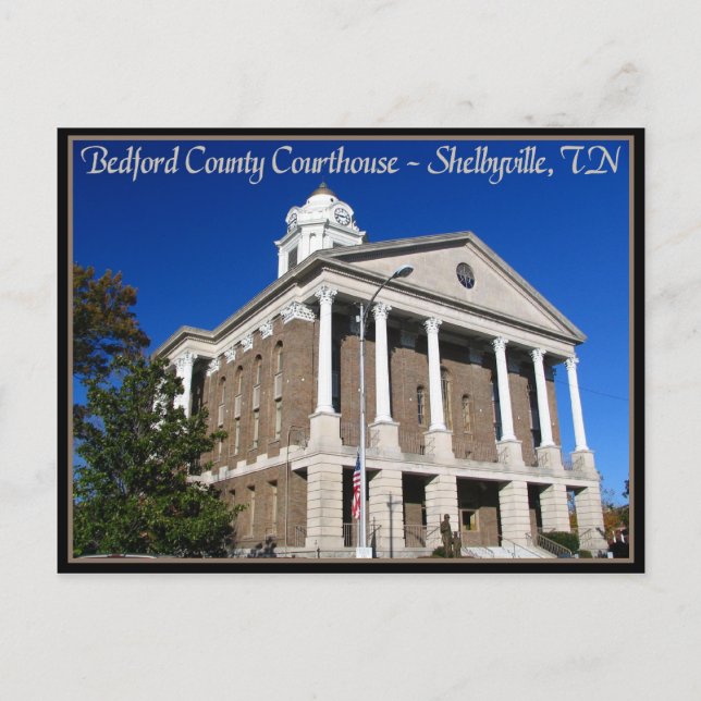 Bedford County Domstol - Shelbyville, TN Vykort (Framsida)