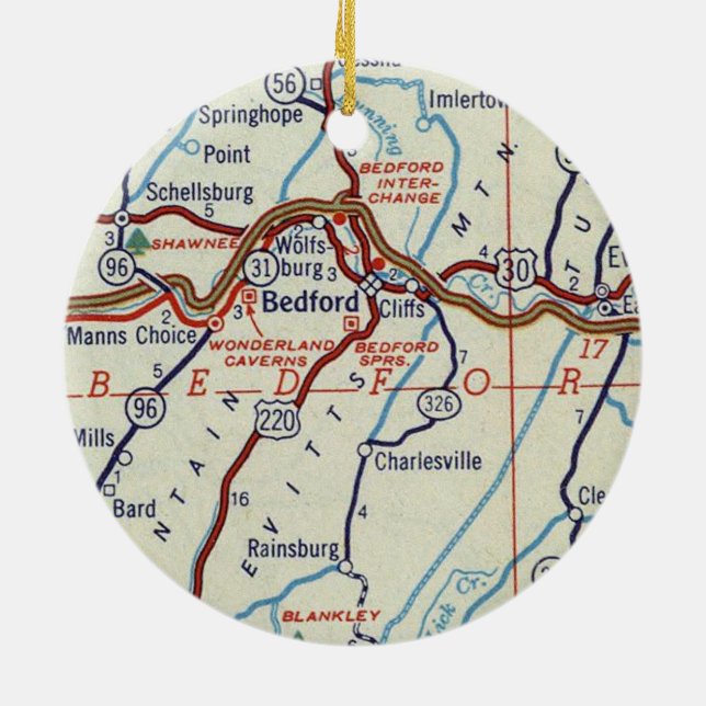 Bedford PA Julgransprydnad Keramik (Baksidan)