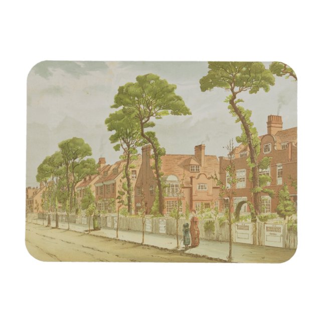 Bedford Park, 1882 (färg litho) Magnet (Horisontell)