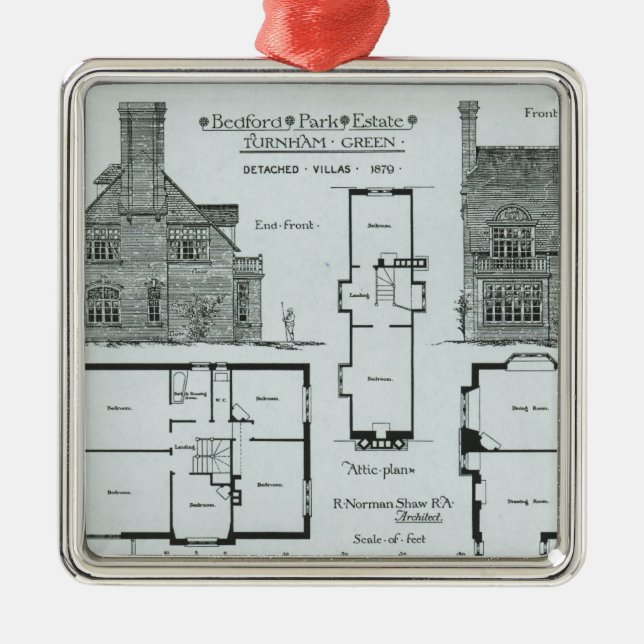 Bedford parkerar godset julgransprydnad metall (Framsidan)