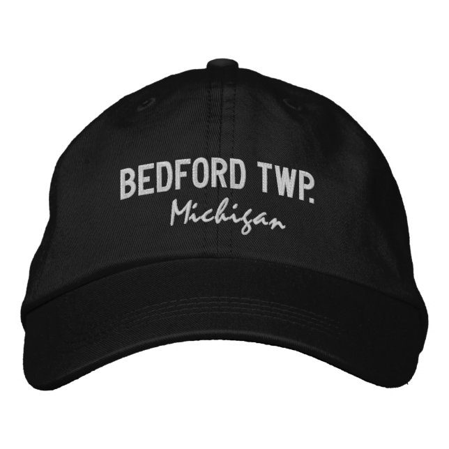 Bedford Twp. Michigan Embroidered Baseball Hat Broderad Keps (Framsida)