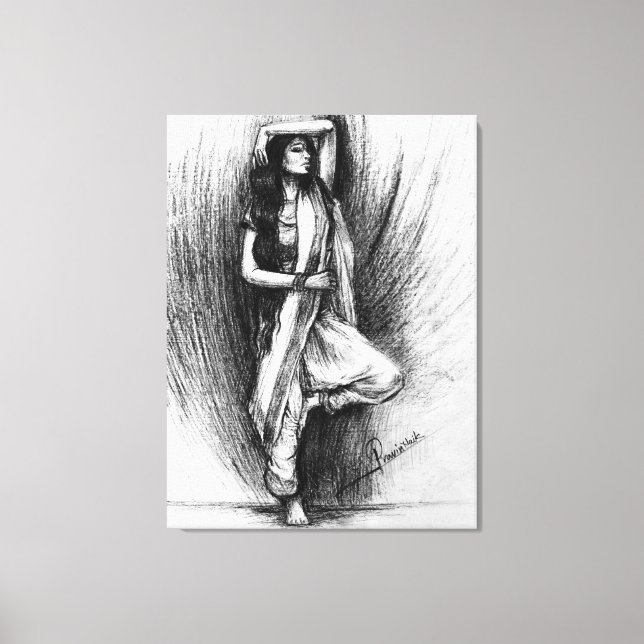 Bedhund -  målning canvastryck (Framsida)