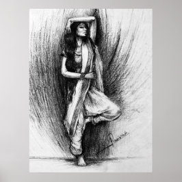 Bedhund -  målning poster