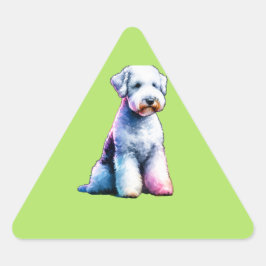 Bedington Terrier Hund Triangelformat Klistermärke