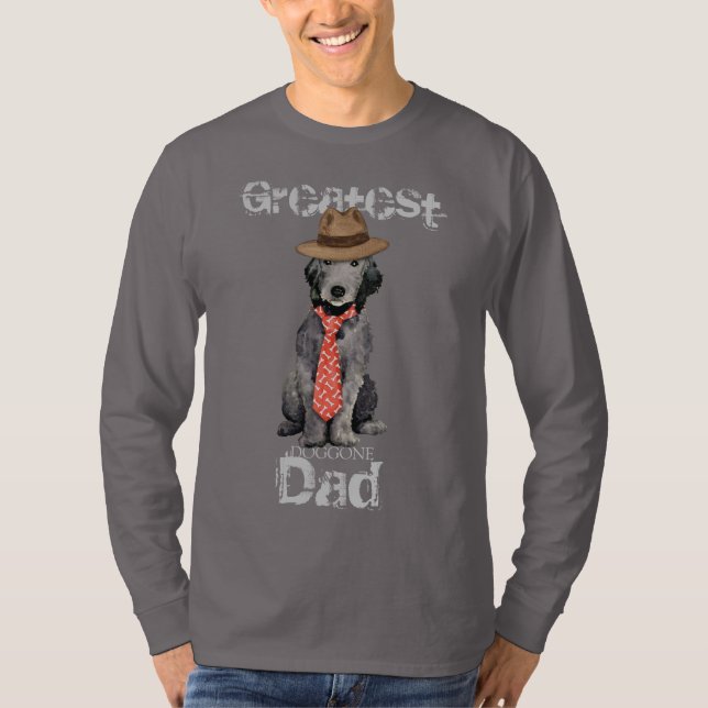 Bedlington Pappa T Shirt (Framsida)