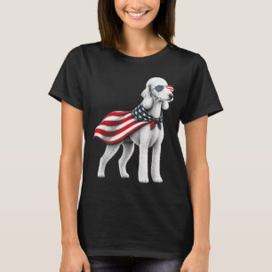 Bedlington Terrier 4 juli Amerikansk Flagga T Shirt