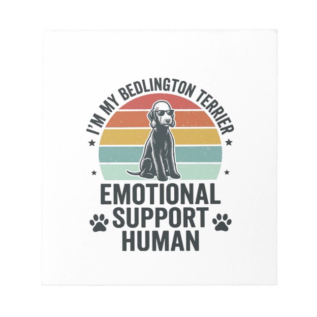 Bedlington Terrier Emotionellt Stöd Människa Vinta Anteckningsblock (Framsida)