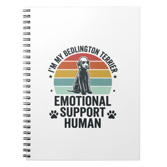 Bedlington Terrier Emotionellt Stöd Människa Vinta Anteckningsbok (Framsidan)