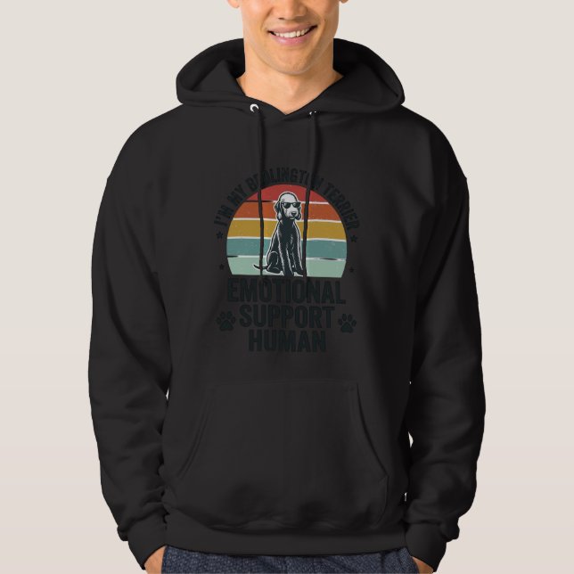 Bedlington Terrier Emotionellt Stöd Människa Vinta Hoodie (Framsida)