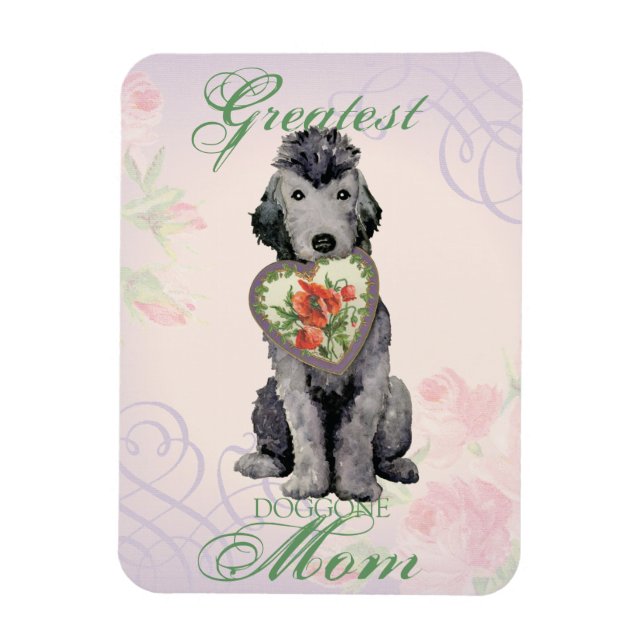 Bedlington Terrier Heart Mamma Magnet (Vertikal)