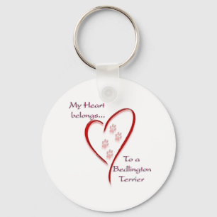 Bedlington Terrier Heart Tillhör Nyckelring