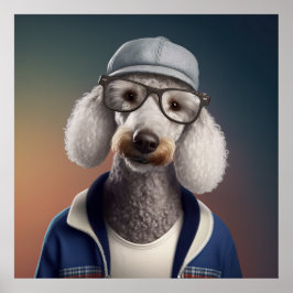 Bedlington Terrier Hipster Hund Poster