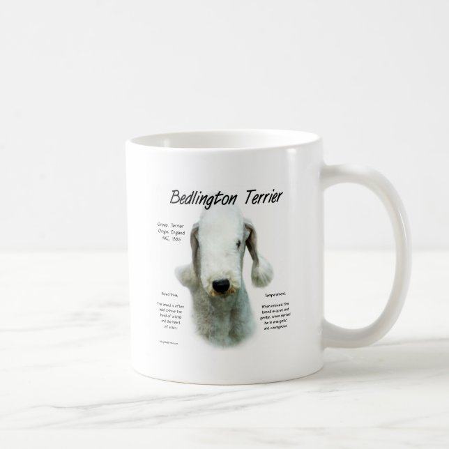 Bedlington Terrier History; allt om Bedlingtons Kaffemugg (Höger)