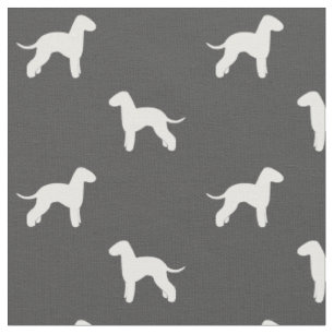 Bedlington Terrier Hund aveln Silhouettes Mönster Tyg