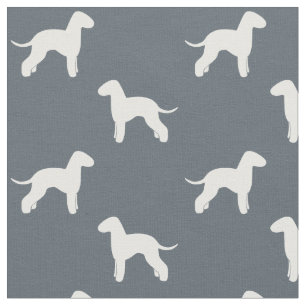 Bedlington Terrier Hund aveln Silhouettes Mönster Tyg