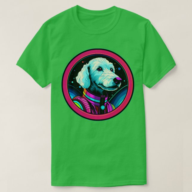 Bedlington Terrier Hund Funny Cosmic Astronaut Pup T Shirt (Design framsida)