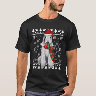 Bedlington Terrier Hund Julmössa Xmas Fula Jul T Shirt