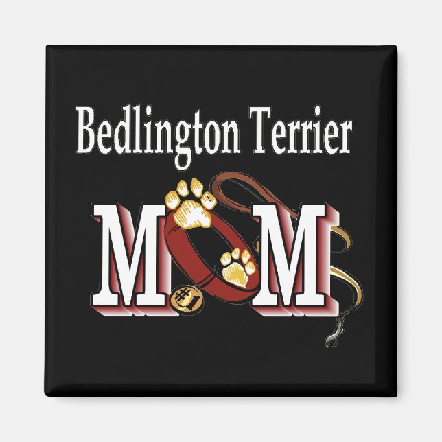 Bedlington Terrier Hund MAMMA Magnet (Framsidan)