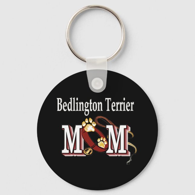 Bedlington Terrier Hund MAMMA Nyckelring (Framsida)