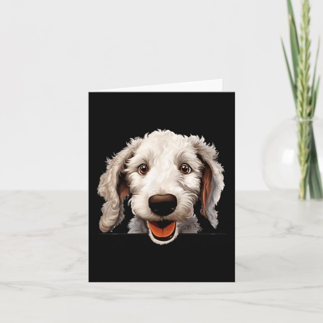 Bedlington Terrier Hund Mamma Pappa kikande Valp Kort (Framsida)