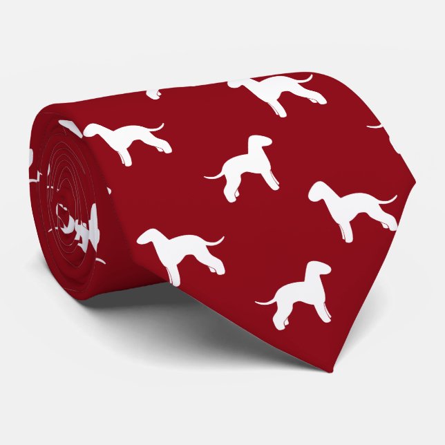 Bedlington Terrier Hund Silhouettes Mönster Red Slips (Rullad)