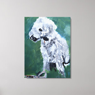 Bedlington Terrier Hundporträtt Canvastryck
