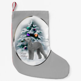 Bedlington Terrier-jul Liten Julstrumpa