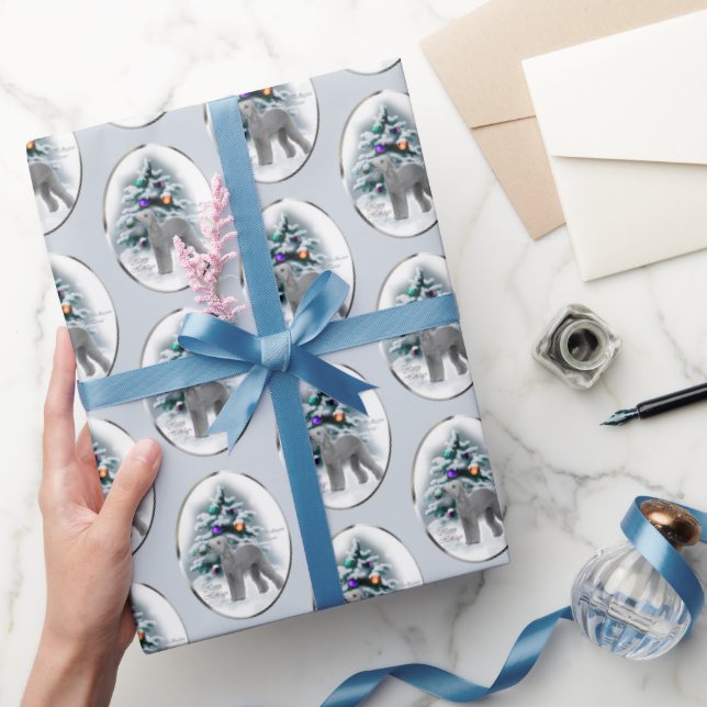 Bedlington Terrier-jul Presentpapper (Gåvor)