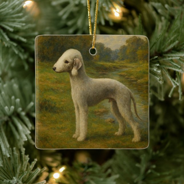 Bedlington Terrier Julgransprydnad Keramik (Träd)