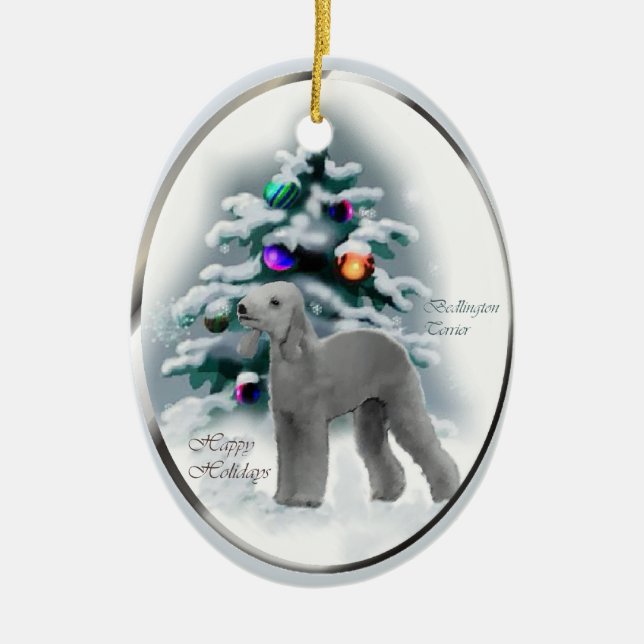Bedlington Terrier-julklappar Ornament (Framsidan)
