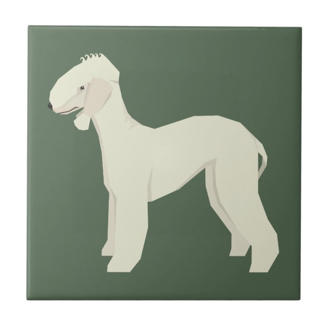 Bedlington Terrier Kakelplatta (Framsidan)