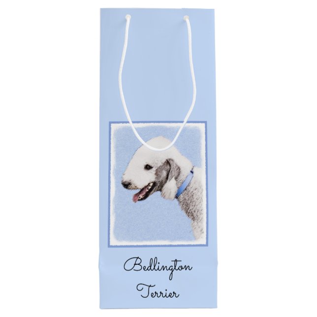 Bedlington Terrier-målning - Original Hund Art (Baksidan)