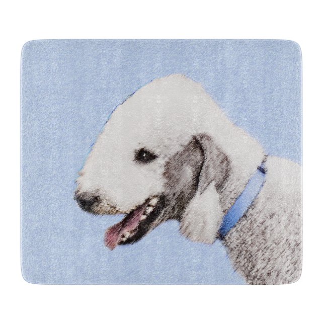 Bedlington Terrier-målning - Original Hund Art (Framsidan)