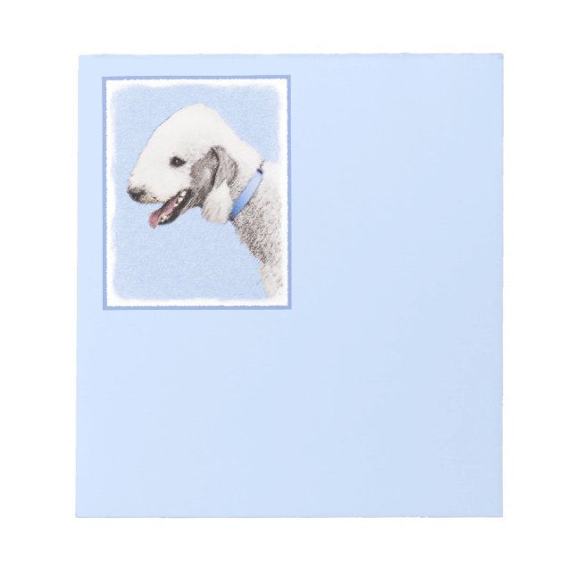 Bedlington Terrier-målning - Original Hund Art Anteckningsblock (Framsida)