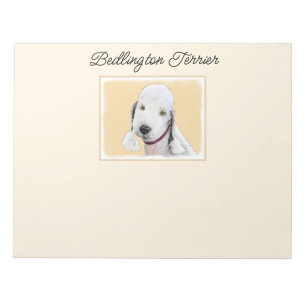 Bedlington Terrier-målning - Original Hund Art Anteckningsblock