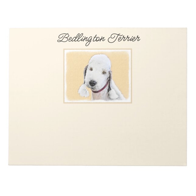 Bedlington Terrier-målning - Original Hund Art Anteckningsblock (Framsida)