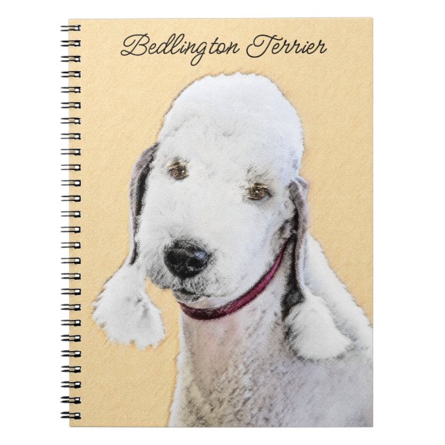 Bedlington Terrier-målning - Original Hund Art Anteckningsbok (Framsidan)