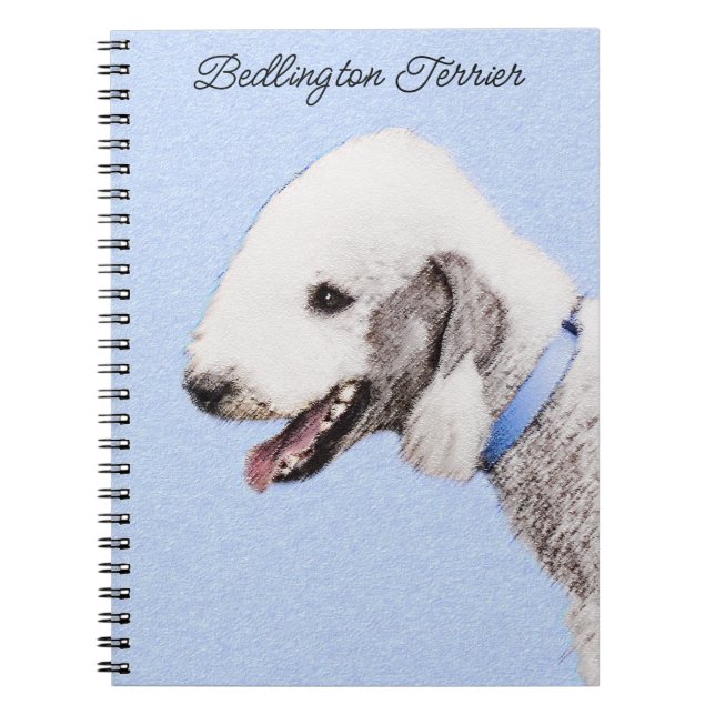 Bedlington Terrier-målning - Original Hund Art Anteckningsbok (Framsidan)