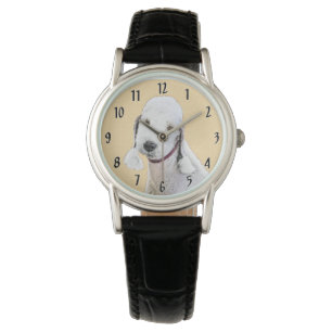 Bedlington Terrier-målning - Original Hund Art Armbandsur