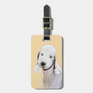 Bedlington Terrier-målning - Original Hund Art Bagagebricka