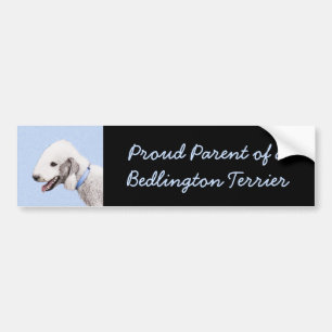 Bedlington Terrier-målning - Original Hund Art Bildekal