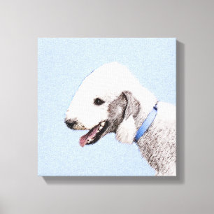 Bedlington Terrier-målning - Original Hund Art Canvastryck