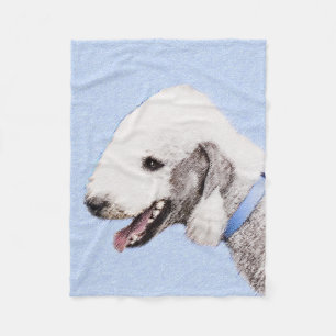 Bedlington Terrier-målning - Original Hund Art Fleecefilt