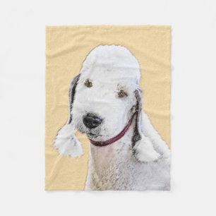 Bedlington Terrier-målning - Original Hund Art Fleecefilt