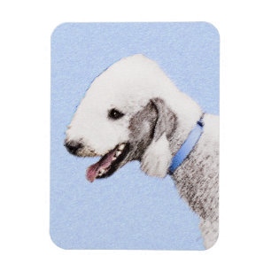 Bedlington Terrier-målning - Original Hund Art Magnet