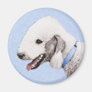 Bedlington Terrier-målning - Original Hund Art Magnet