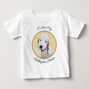 Bedlington Terrier-målning - Original Hund Art T Shirt